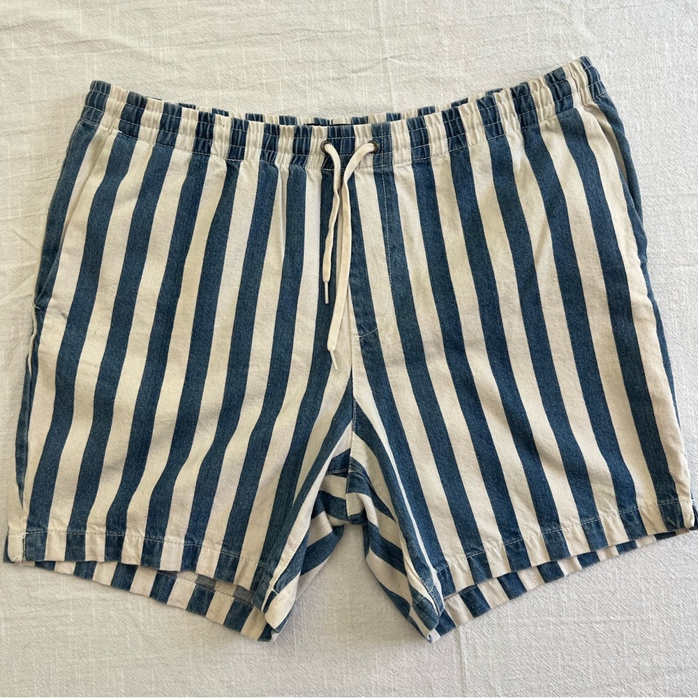 Vintage PacSun denim striped drawstring shorts, size XL